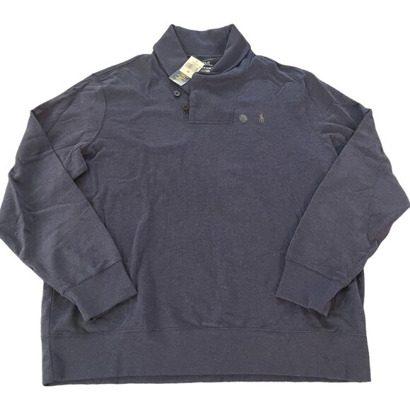 Polo Ralph Lauren Men's Luxury Jersey Shawl Collar Pullover LS Shirt, Sz XL NWT